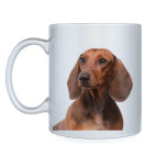 Кружка серебристая Такса