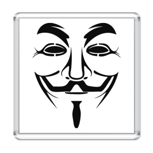 Магнит с принтом Маска Анонимуса