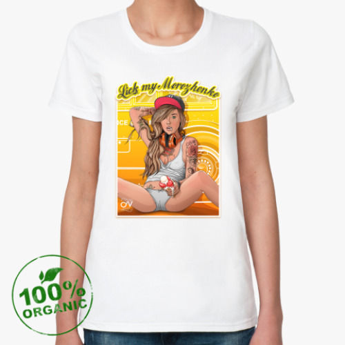 Женская футболка из органик-хлопка с принтом Мороженко