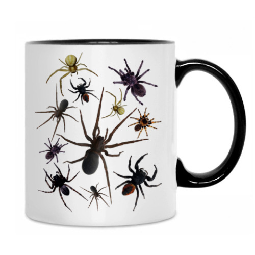 Кружка с принтом Пауки