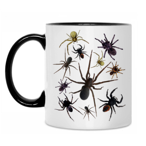 Кружка с принтом Пауки