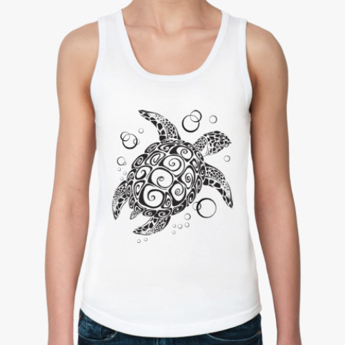 Женская майка с принтом черепаха
