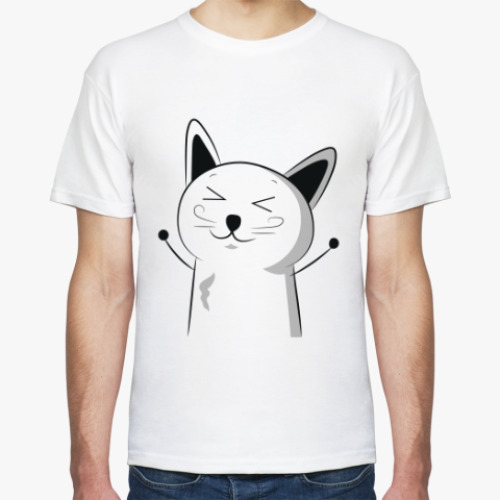 Футболка с принтом Счастливый Котэ