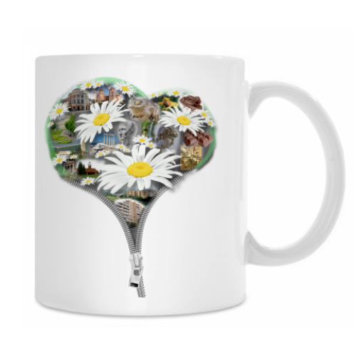 Кружка с принтом Ромашки