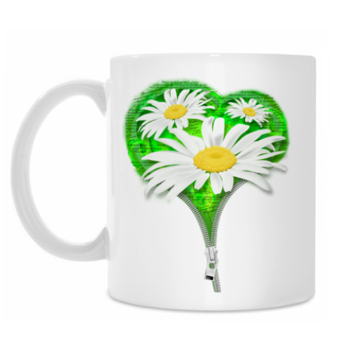 Кружка с принтом Ромашки