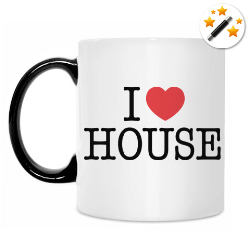 Кружка-хамелеон с принтом I love House