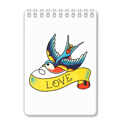 Блокнот с принтом Ласточка