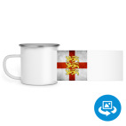 Кружка металлическая белая (круговая запечатка)