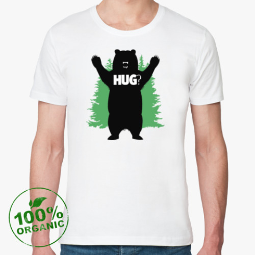 Футболка из органик-хлопка с принтом HUG?