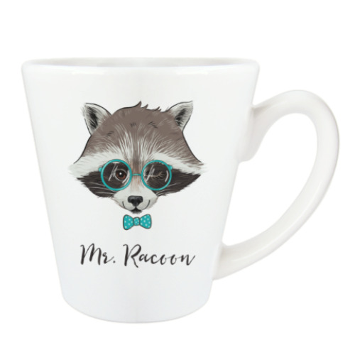 Чашка Латте с принтом Енот