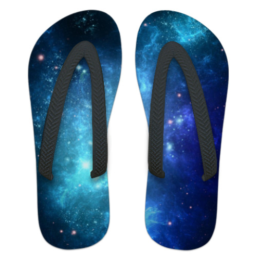 Шлепанцы (сланцы) с принтом Космос