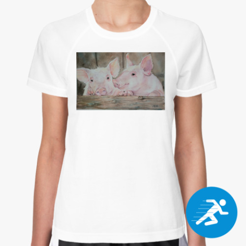 Женская спортивная футболка с принтом Сладкая парочка символ года