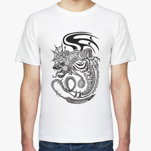 Футболка с принтом дракон
