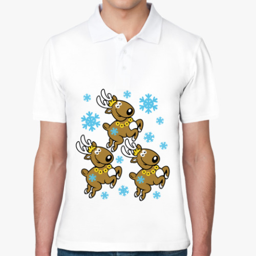 Рубашка поло с принтом Олени с бубенцами