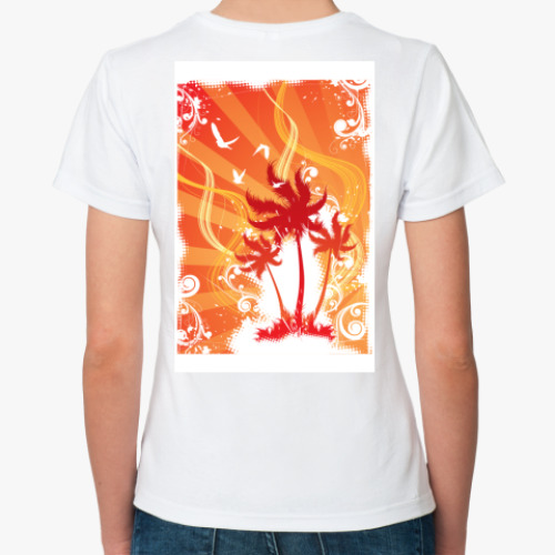 Классическая футболка с принтом Пальмы.