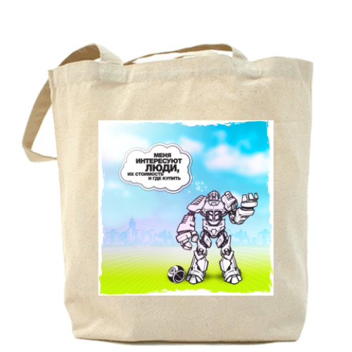 Сумка шоппер с принтом  ROBOT