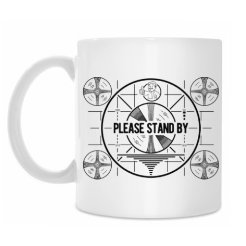 Кружка с принтом Fallout. Please stand by