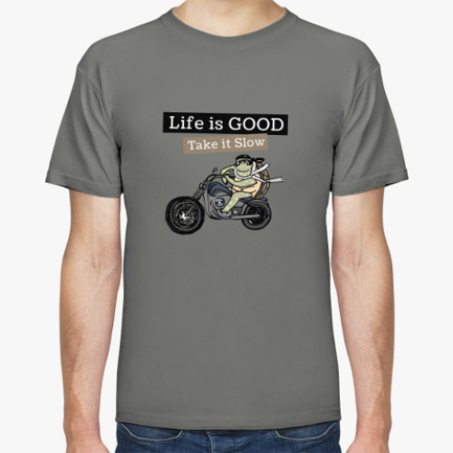 Футболка с принтом  Life is Good Take it Slow