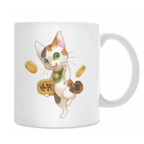 Кружка с принтом Lucky Kitty