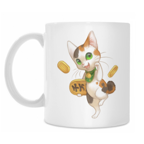 Кружка с принтом Lucky Kitty