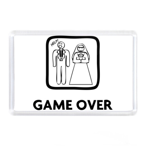 Магнит с принтом Game Over