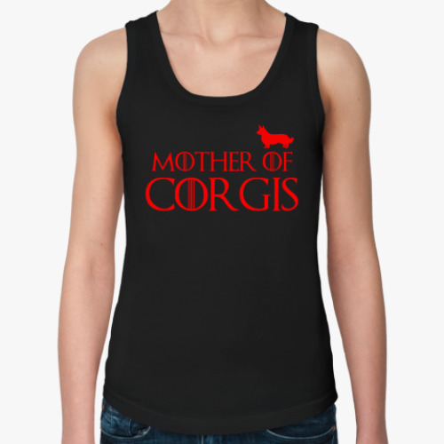 Женская майка с принтом Mother of corgis