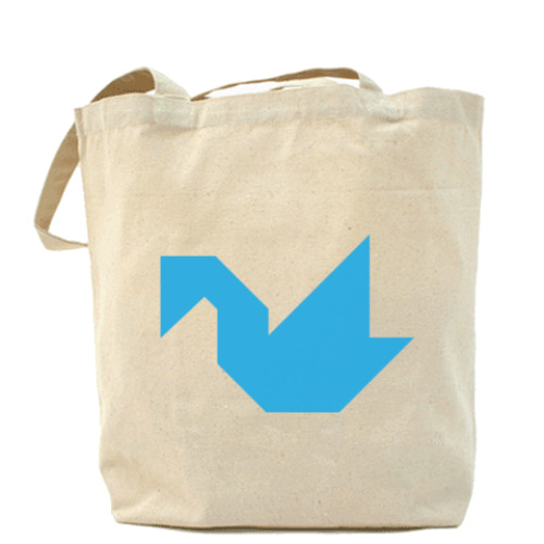 Сумка шоппер с принтом Лебедь танграм