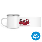 Кружка металлическая белая (круговая запечатка)