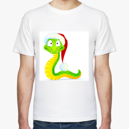 Футболка с принтом Новогодний змей