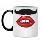Двухцветная кружка Усы и Губы