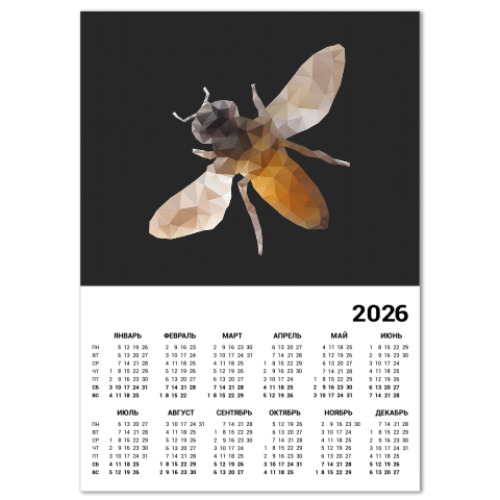 Календарь с принтом Пчела / Bee