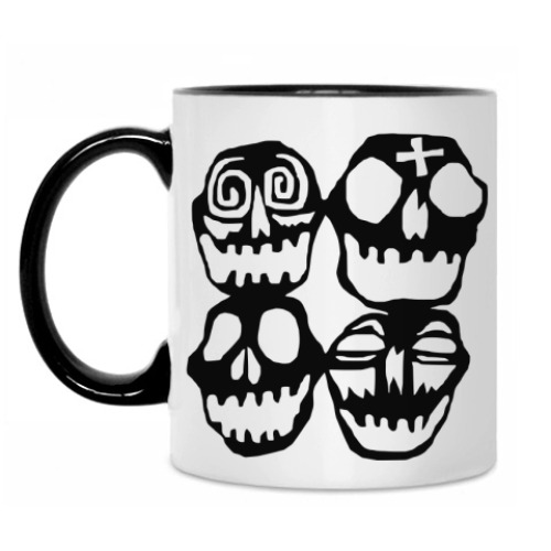 Кружка с принтом Primal Skulls