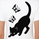 Котик с бабочками