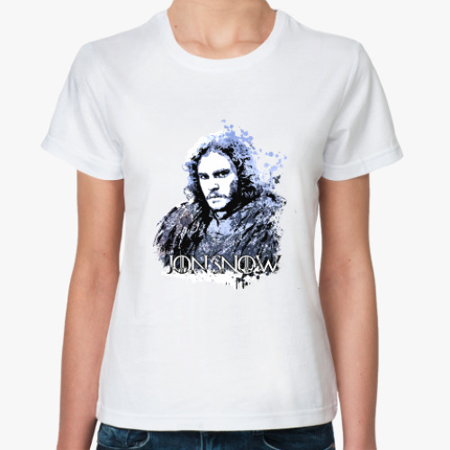 Классическая футболка с принтом Game of thrones. Jon Snow