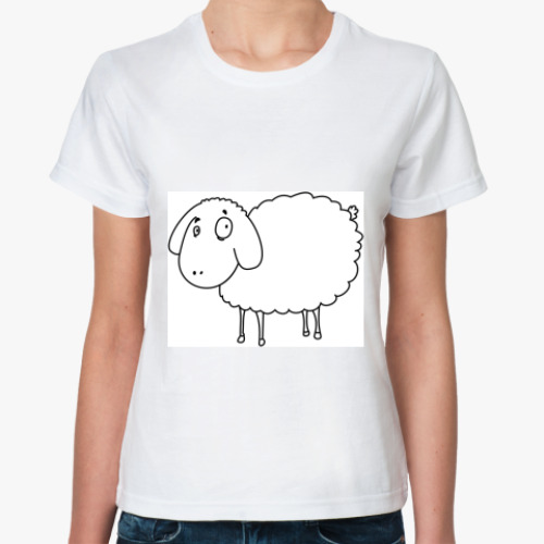 Классическая футболка с принтом Овечка