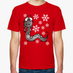 Классическая футболка Новогодняя змея