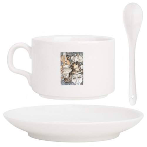 Кофейный набор с принтом  Алиса в Стране чудес