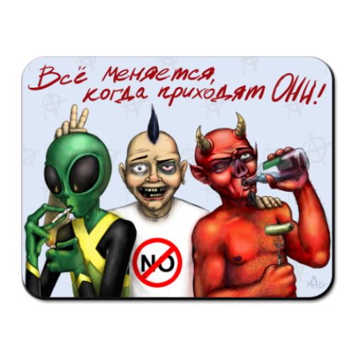Коврик для мыши с принтом ОНИ