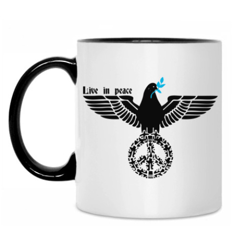 Кружка с принтом Живите дружно