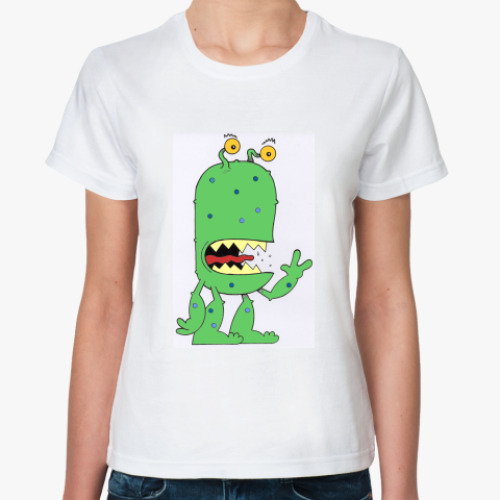 Классическая футболка с принтом Монстр