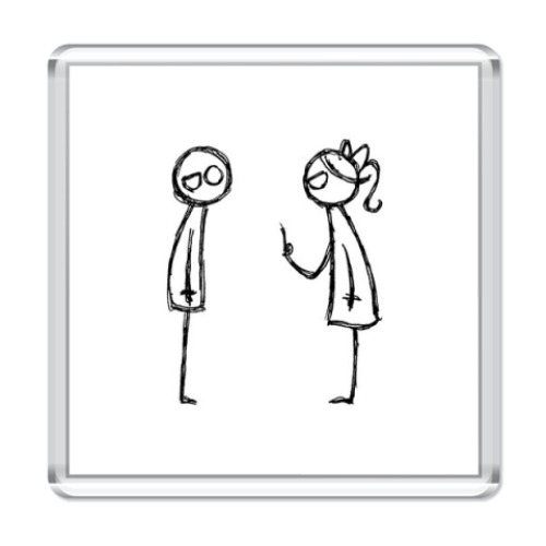 Магнит с принтом Мужчина и женщина