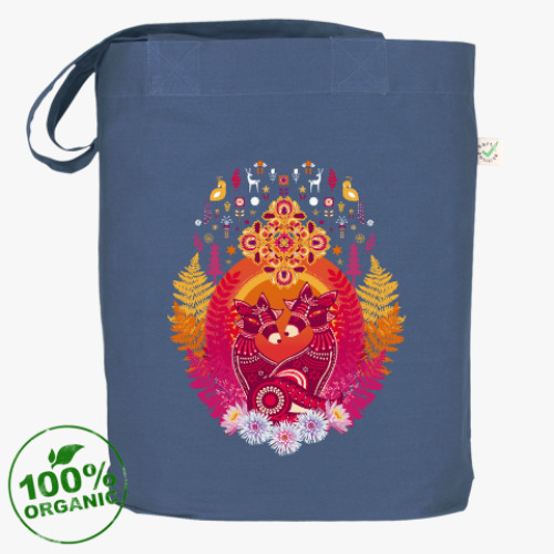 Сумка шоппер с принтом Kitsune Together Forever