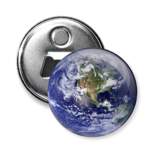 Магнит-открывашка с принтом Земля