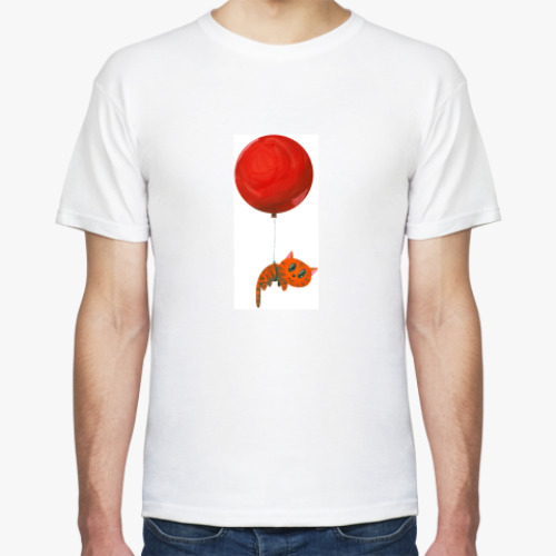 Футболка с принтом Летящий коте