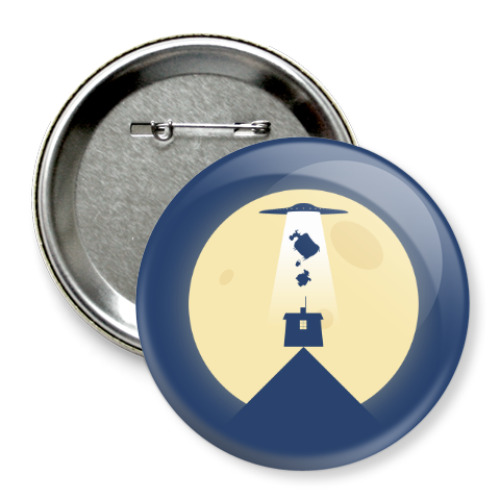 Значок 75мм с принтом На краю земли