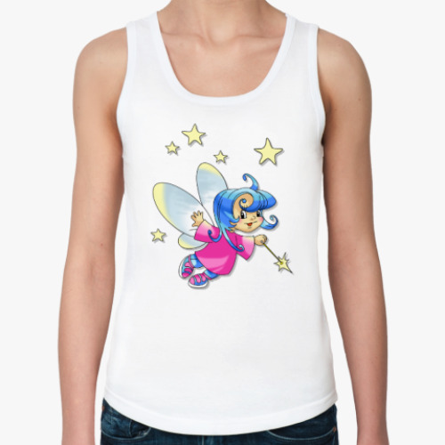 Женская майка с принтом Фея в звездном небе.