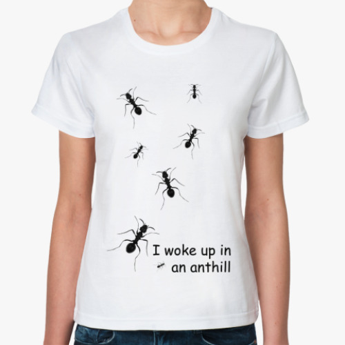 Классическая футболка с принтом Муравьи