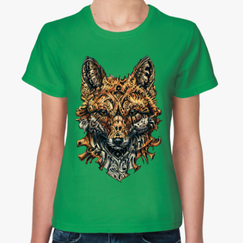 Женская футболка с принтом Mechanical Fox