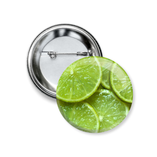 Значок 37мм с принтом Лимон Лайм