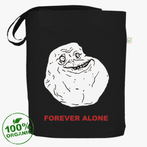 Сумка шоппер с принтом Forever alone